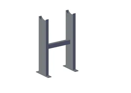Bodengestell in H-Form aus Metall, passend für Grünbeck UV-200 S und I, UV-violiQ, mit stabilen Standfüßen zur Montage.